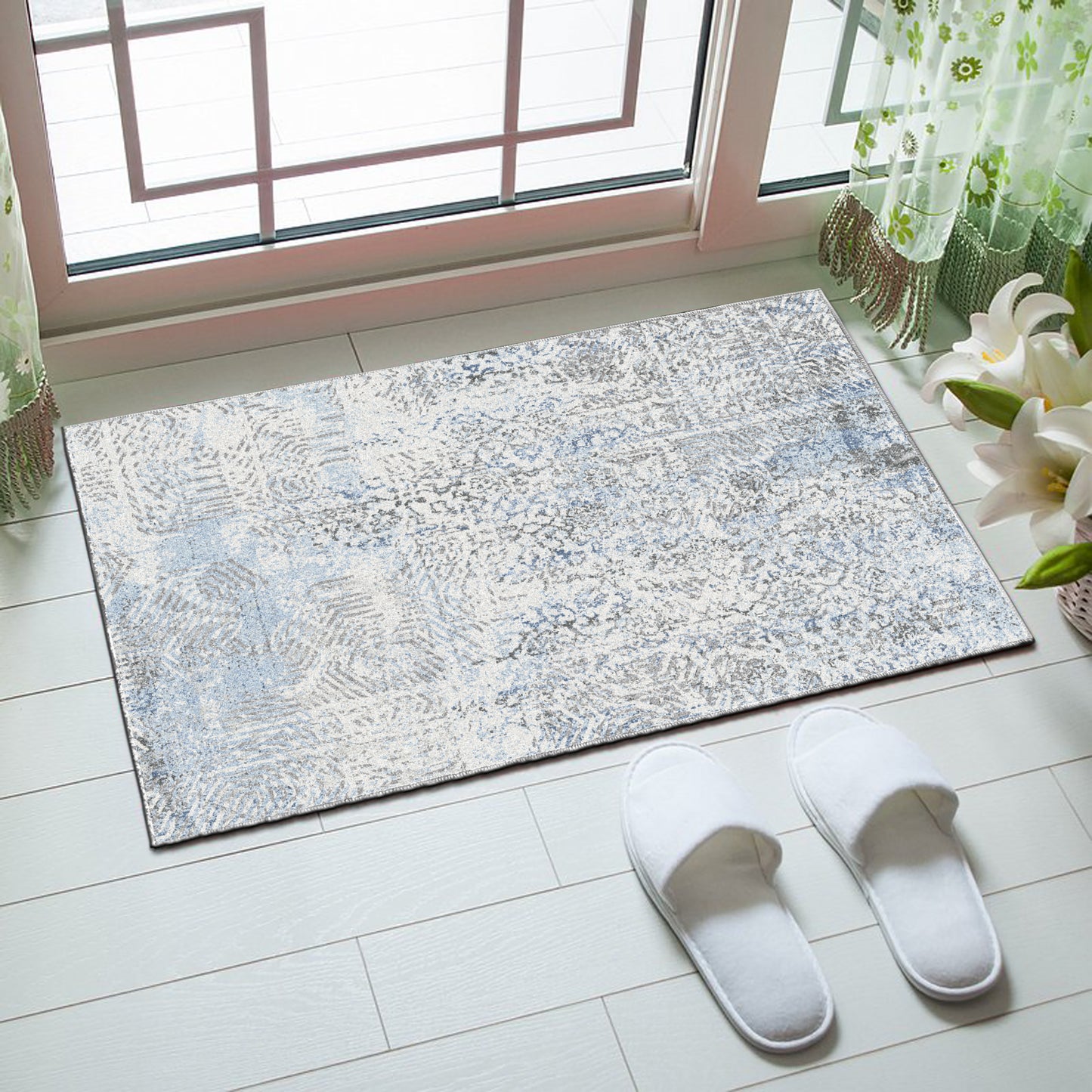 Echo 501 Indoor Washable Mat Grey-Blue