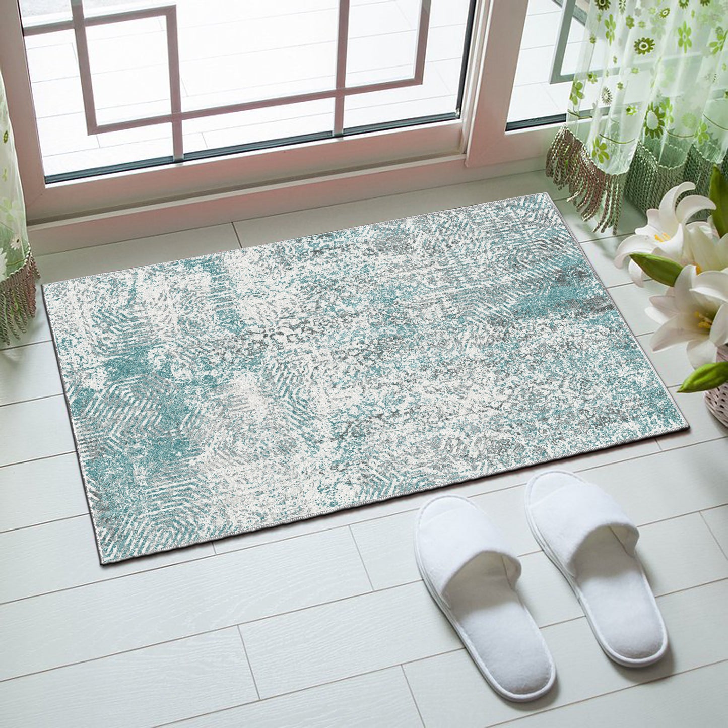 Echo 503 Indoor Washable Mat Grey-Teal