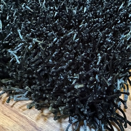 Grace Black Small Shag Rug in Size 110cm x 160cm