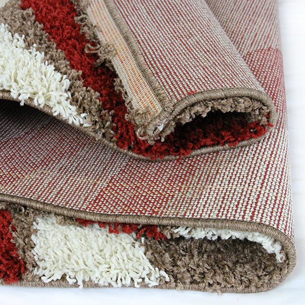 Cabana 891 Taupe-Red Rug in Size 160cm x 230cm-Rugs 4 Less