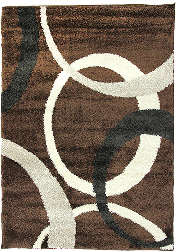 Diva 2233 Brown Modern Rug in Size 160cm x 230cm-Rugs 4 Less