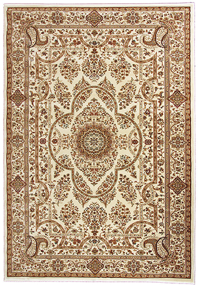 Elegance 1341 Cream Large Traditional Rug in Size 200cm x 290cm-Rugs 4 Less