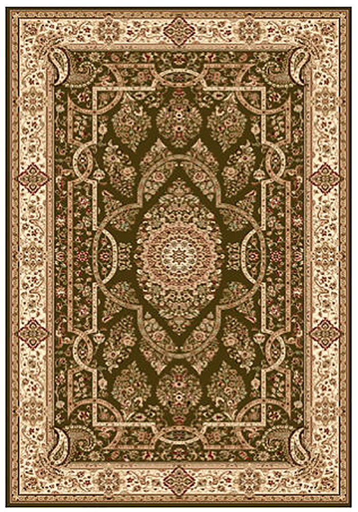 Elegance 1341 Green Large Traditional Rug in Size 200cm x 290cm-Rugs 4 Less
