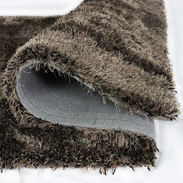 Monterey Choc-Black Large Shag Rug in Size 180cm x 270cm-Rugs 4 Less