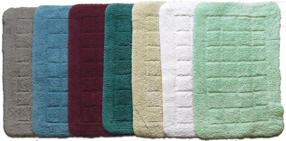 Cotton Bath Mat Teal in Size 50cm x 75cm-Rugs 4 Less