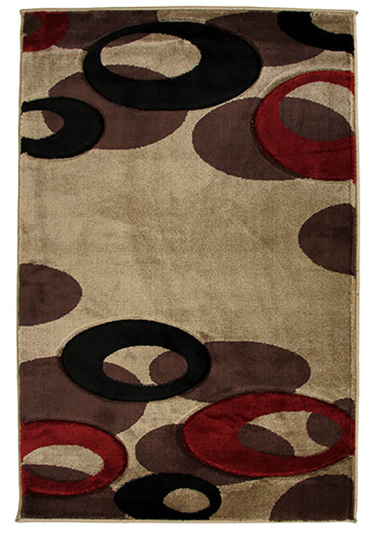 Motion-Plus 8232 Beige Small Modern Rug in Size 120cm x 160cm-Rugs 4 Less