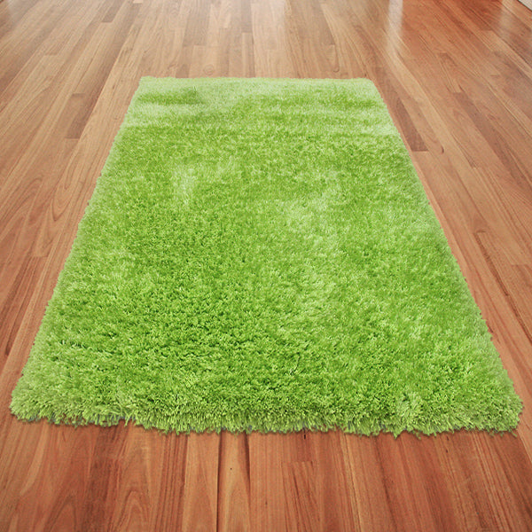 Pluto Light Green Shag Rug in Size 150cm x 220cm-Rugs 4 Less