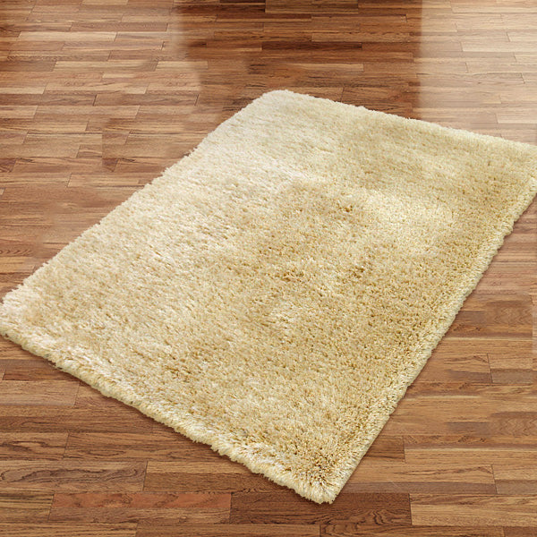 Pluto Latte Small Shag Rug in Size 110cm x 160cm-Rugs 4 Less