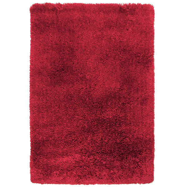Pluto Red Shag Rug in Size 150cm x 220cm-Rugs 4 Less