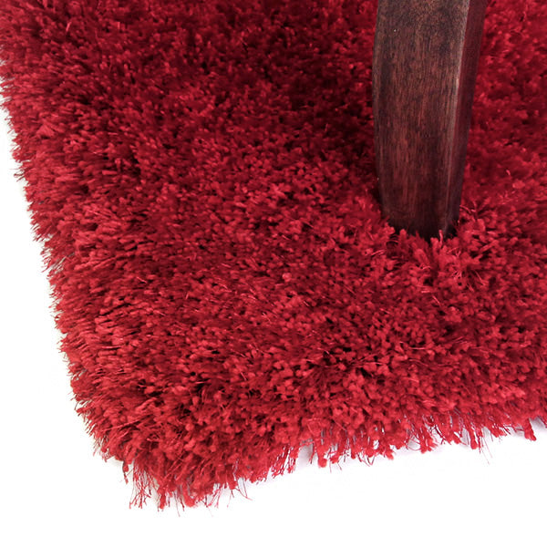 Pluto Red Shag Rug in Size 150cm x 220cm-Rugs 4 Less