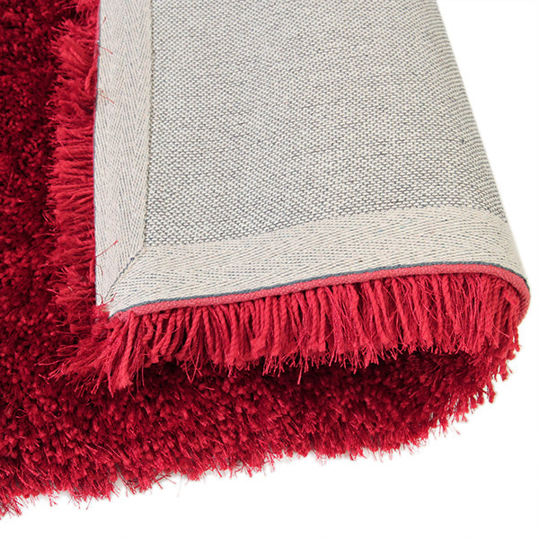 Pluto Red Shag Rug in Size 150cm x 220cm-Rugs 4 Less