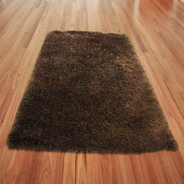 Pluto Cocoa Shag Rug in Size 150cm x 220cm-Rugs 4 Less