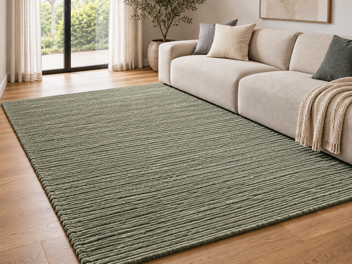 Cashmere Wool-Viscose Rug Moss in Size 160cm x 230cm