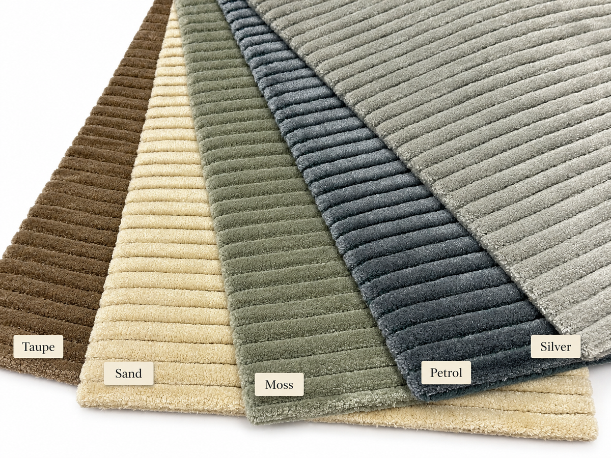 Cashmere Wool-Viscose Rug Petrol in Size 160cm x 230cm