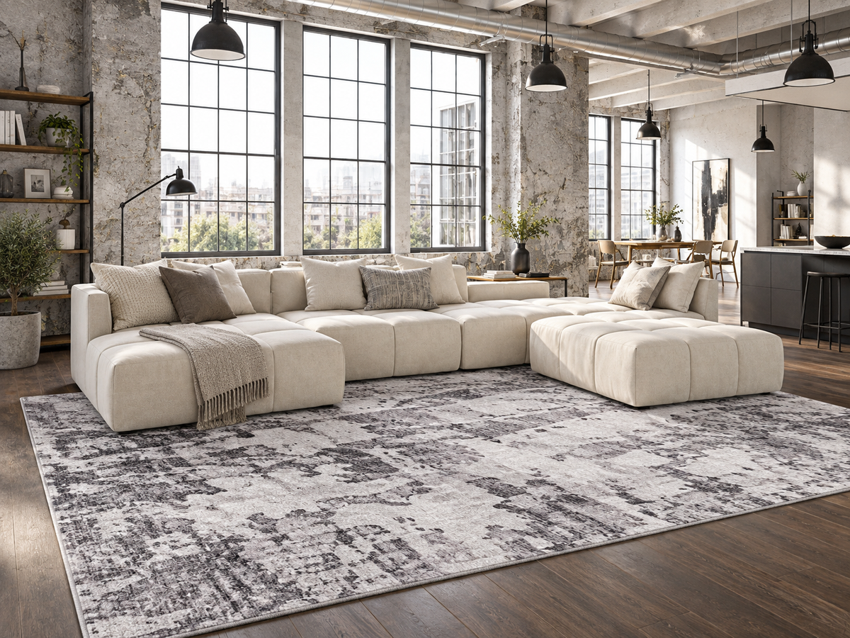 Echo 200 Grey Washable Rug