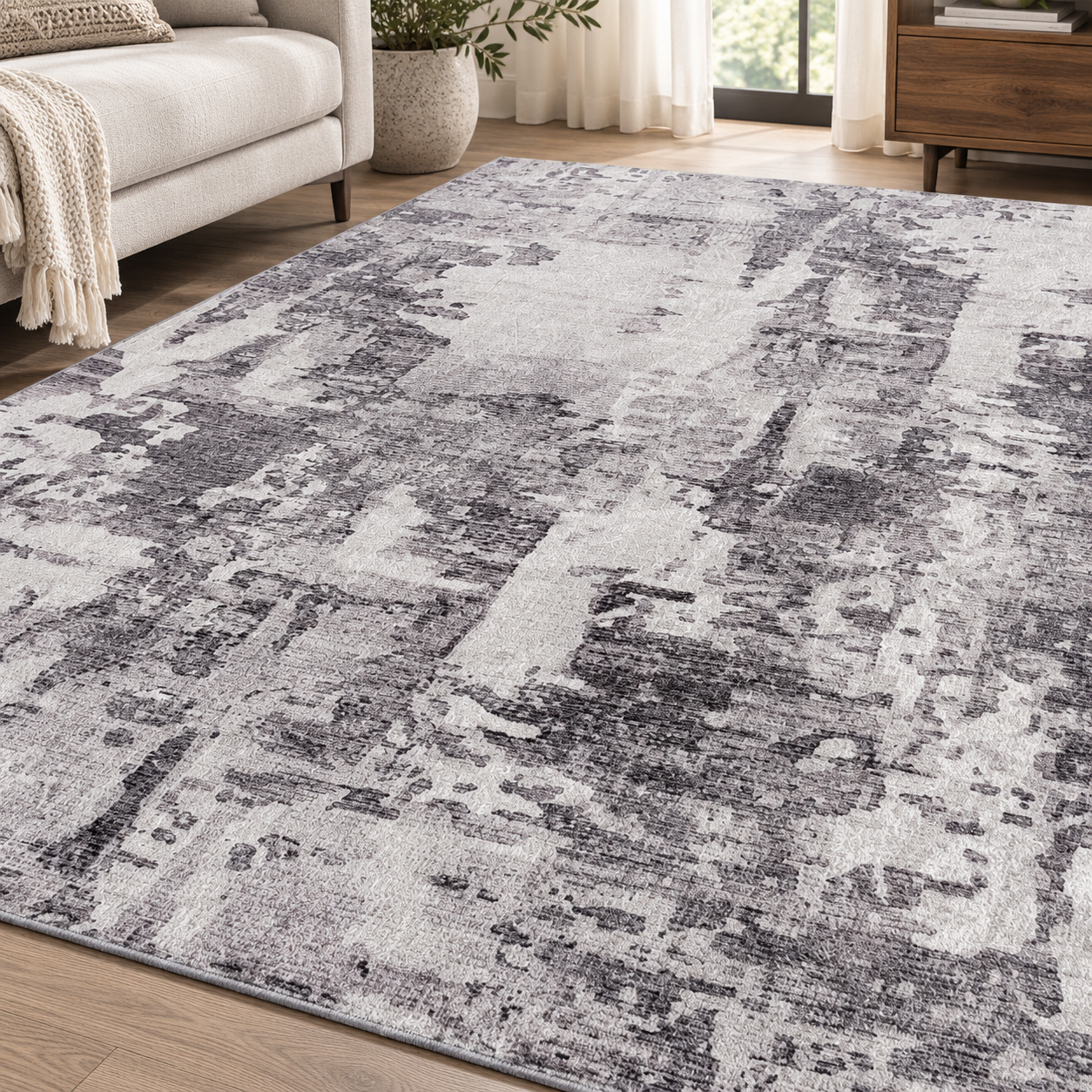 Echo 200 Grey Washable Rug