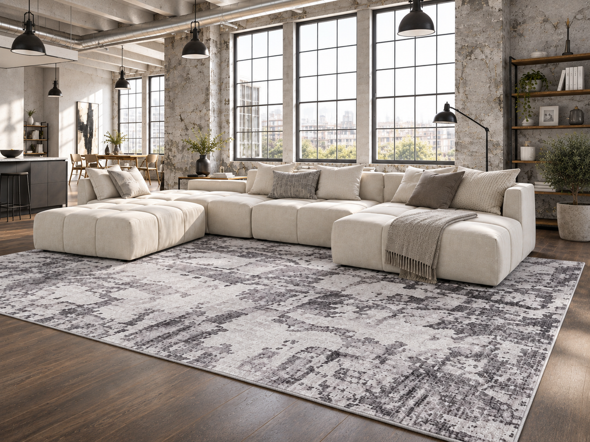 Echo 200 Grey Washable Rug