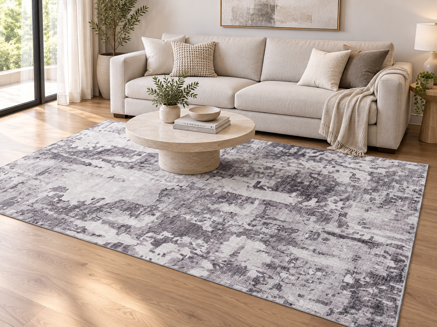 Echo 200 Grey Washable Rug