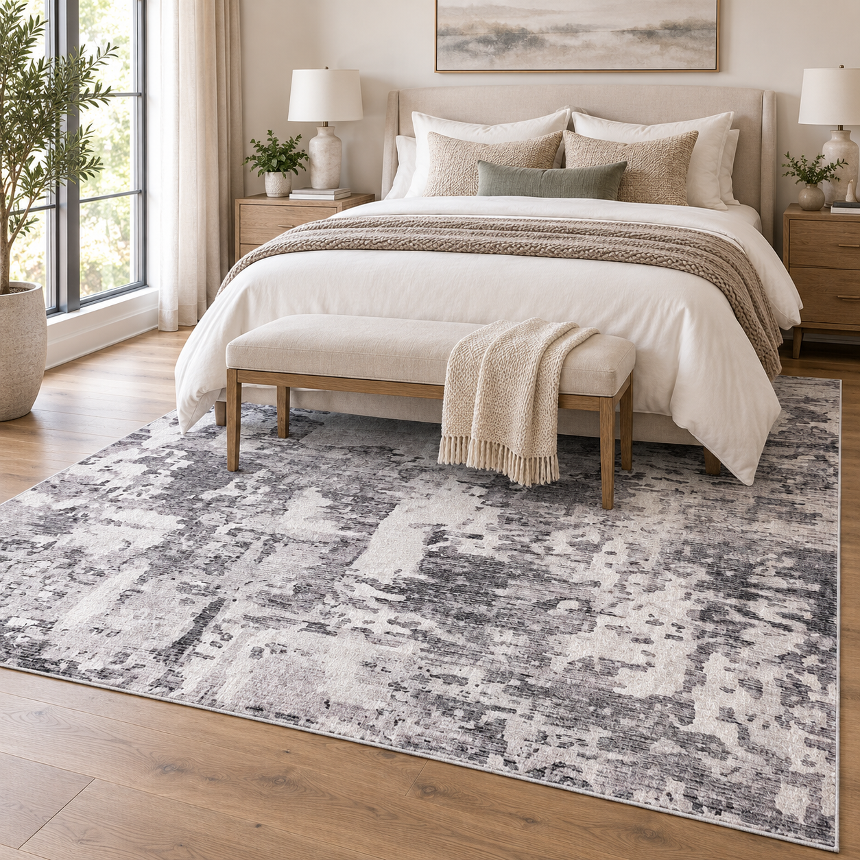 Echo 200 Grey Washable Rug