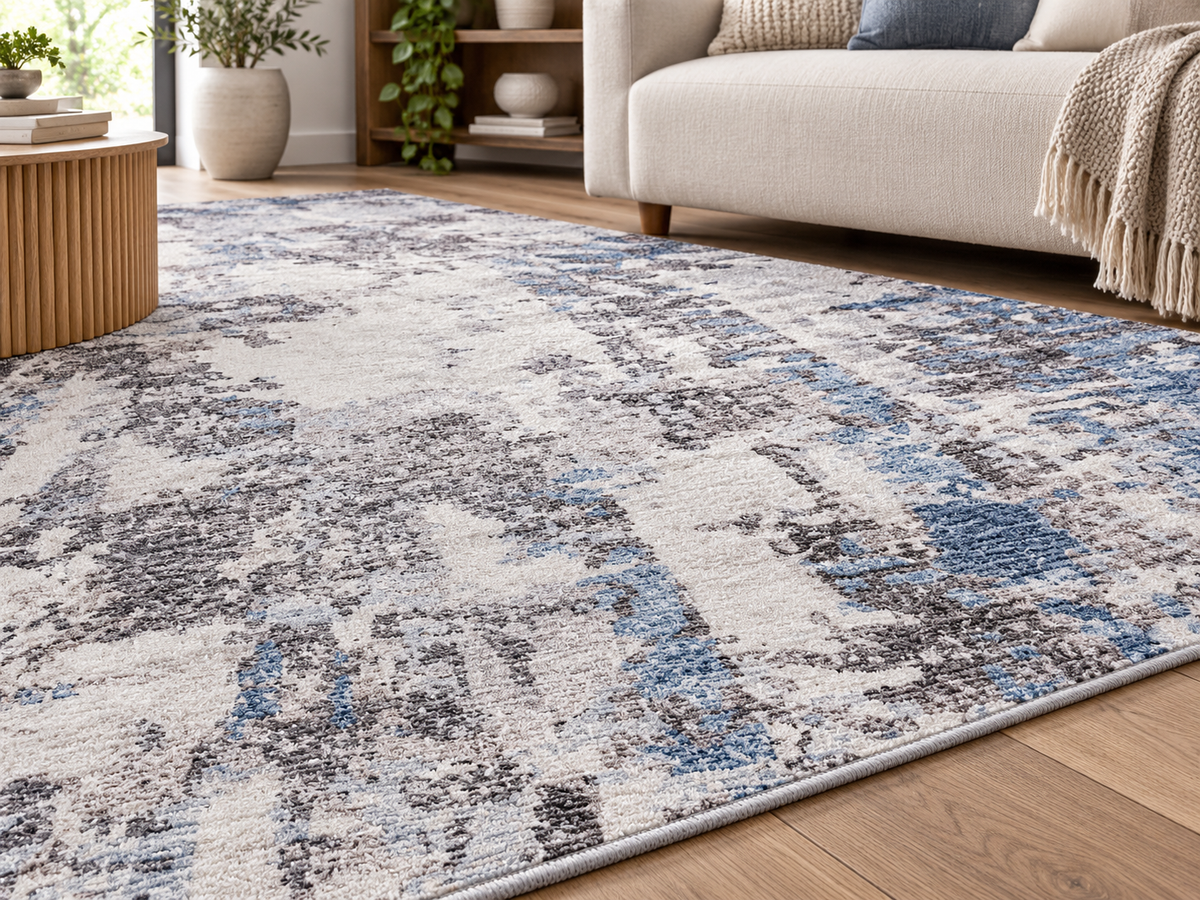 Echo 201 Grey Blue Washable Rug