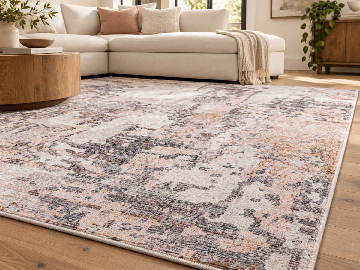 Echo 202 Grey Biege Washable Rug