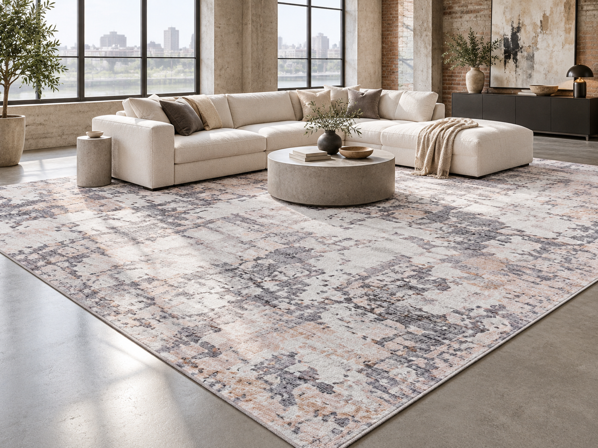 Echo 202 Grey Biege Washable Rug