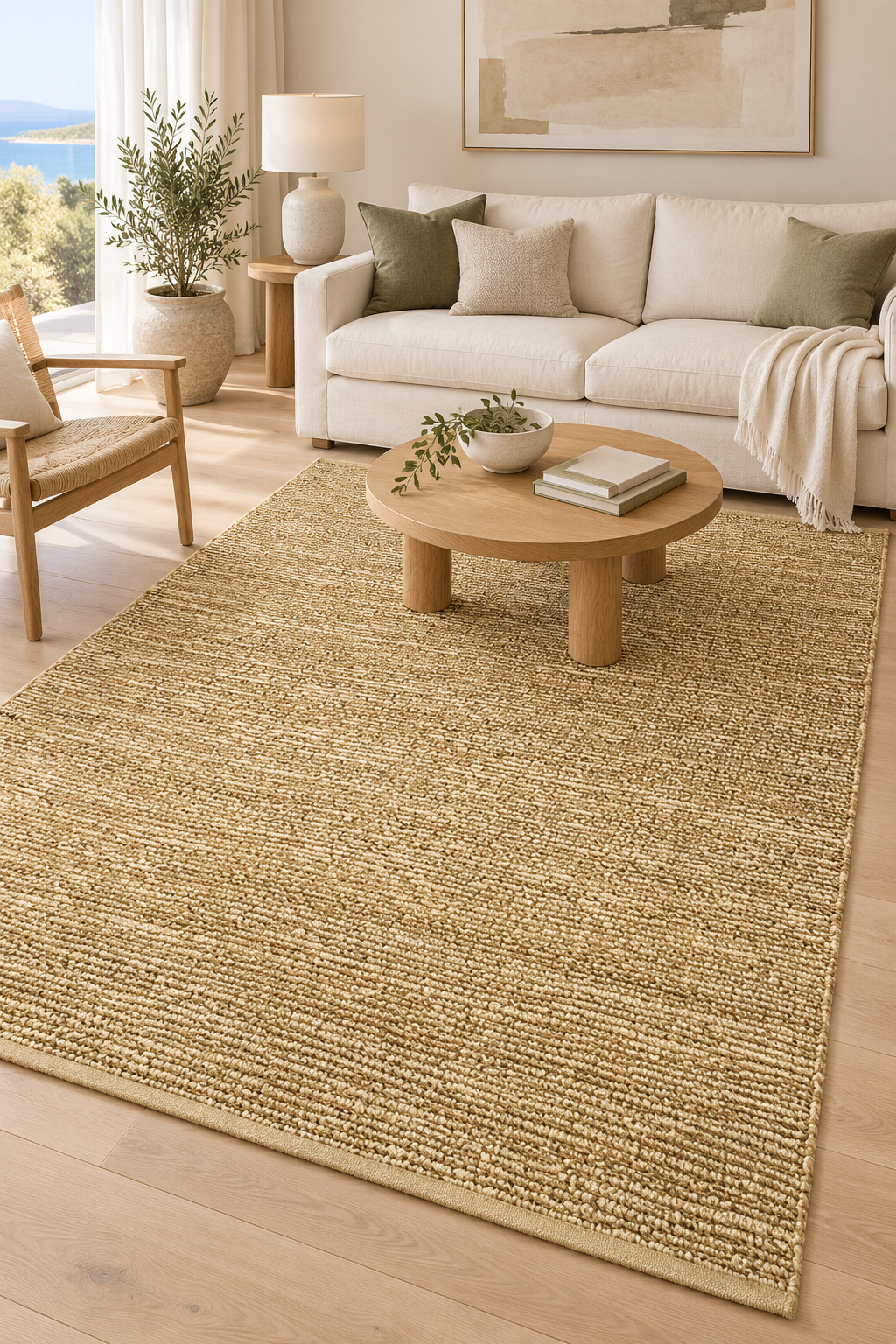 Morocco Jute Rug Bleach in Size 160cm x 230cm