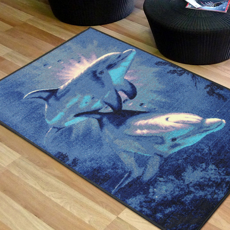 Animal Print Rug Dolphin in Size 110cm x 160cm-Rugs 4 Less