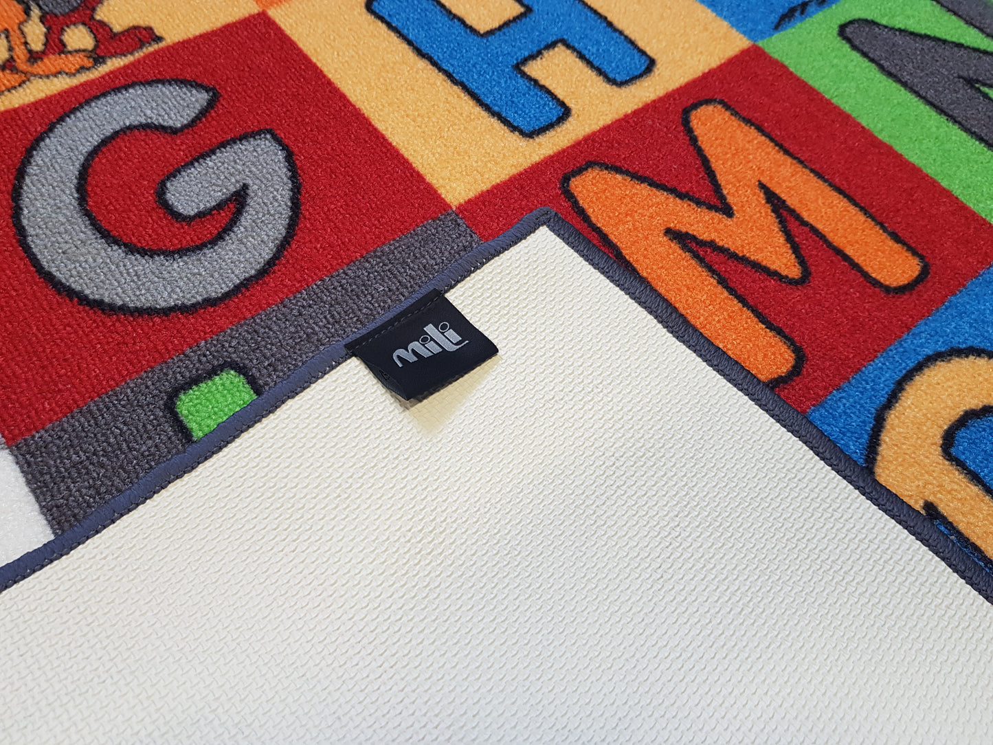 Alphabet Mat in Size 90cm x 130cm-Rugs 4 Less