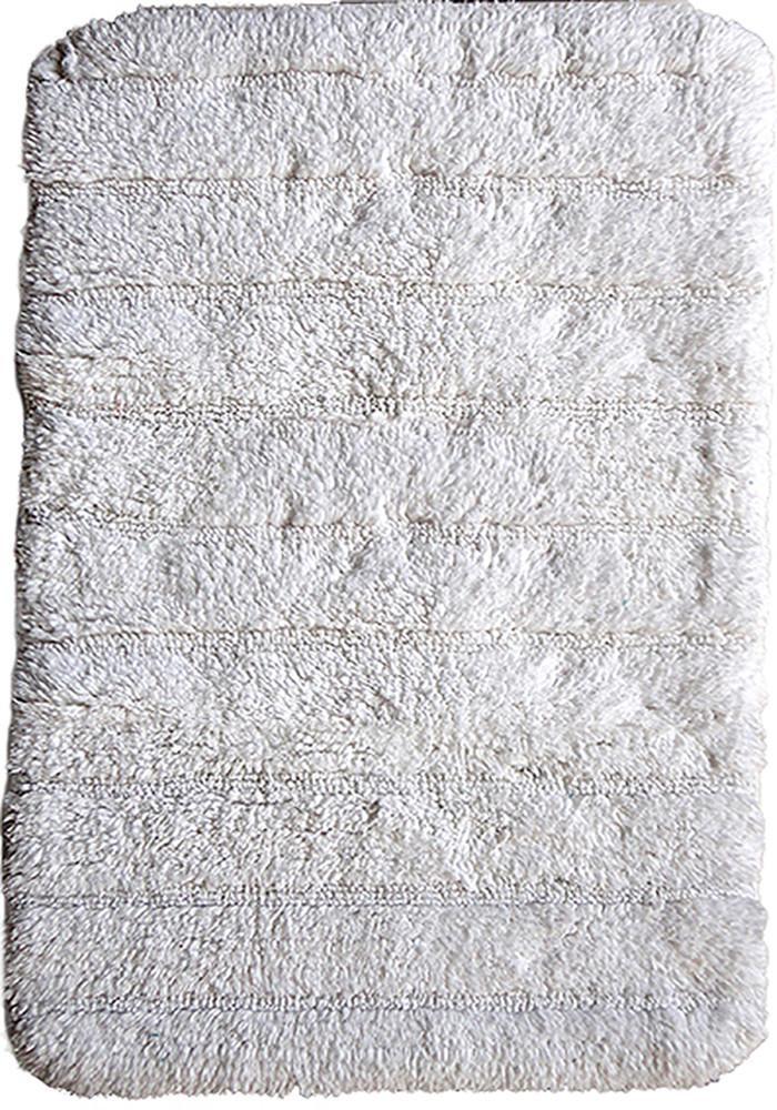 Stripe Cotton Bath Mat White in Size 50cm x 75cm-Rugs 4 Less