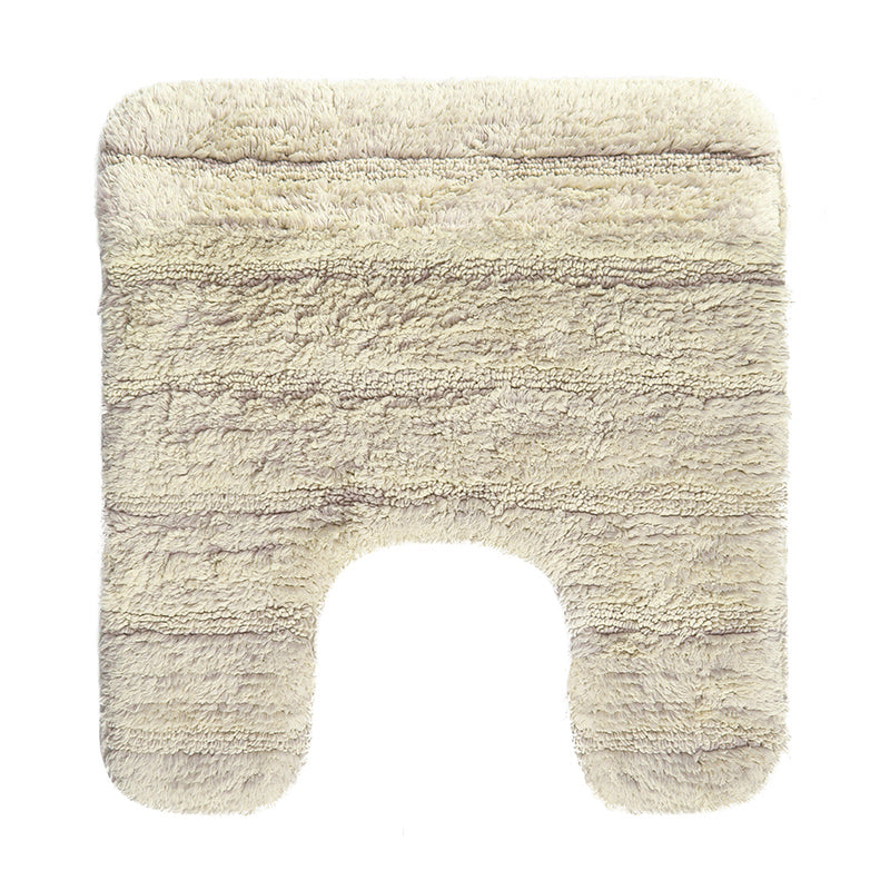 Stripe Cotton Bath Mat Set Ivory in Size 50cmx75cm & Contour 50cmx50cm-Rugs 4 Less