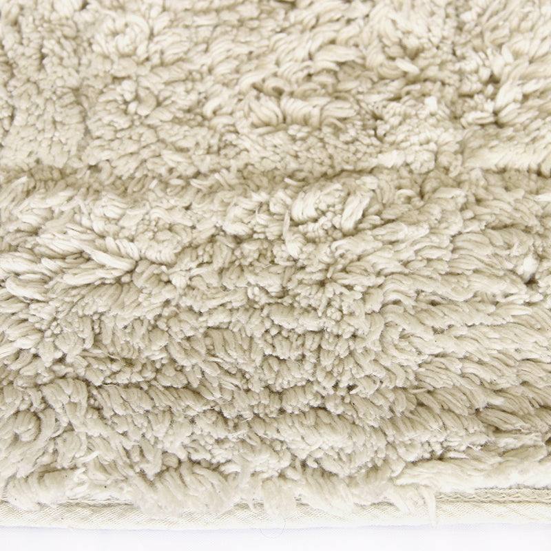Stripe Cotton Bath Mat Set Ivory in Size 50cmx75cm & Contour 50cmx50cm-Rugs 4 Less