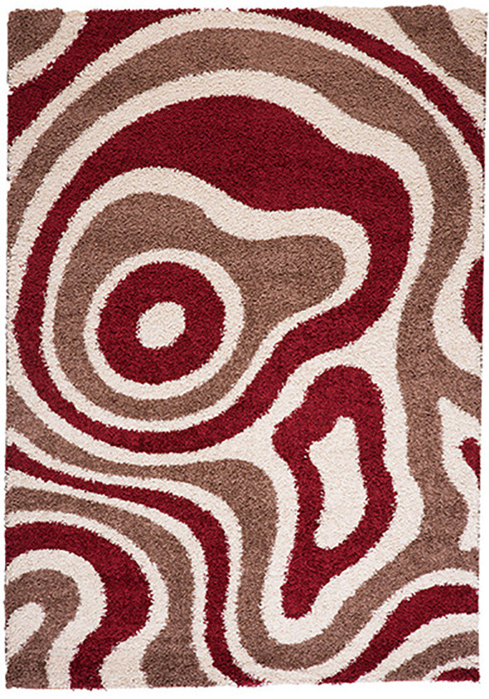 Cabana 891 Taupe-Red Rug in Size 160cm x 230cm-Rugs 4 Less