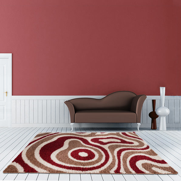 Cabana 891 Taupe-Red Rug in Size 160cm x 230cm-Rugs 4 Less