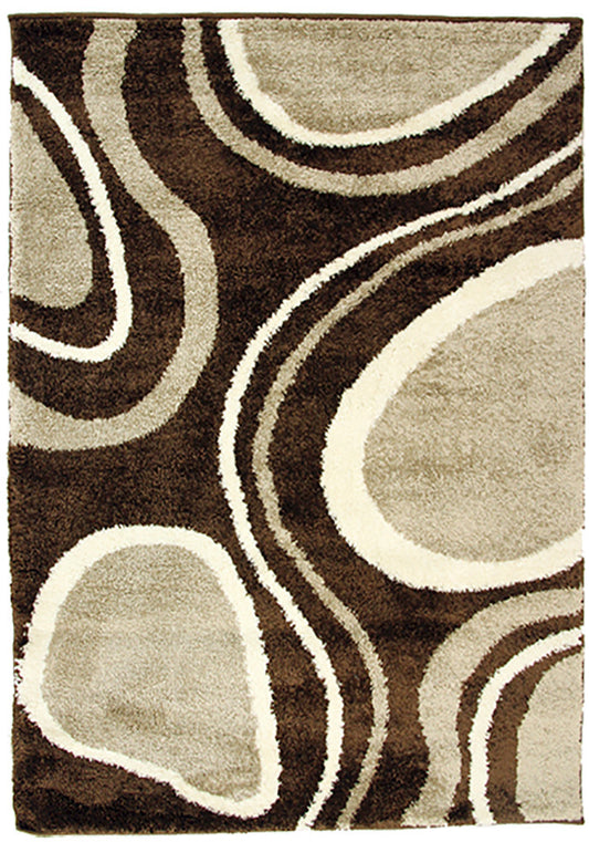 Diva 2164 Brown Modern Rug in Size 160cm x 230cm-Rugs 4 Less