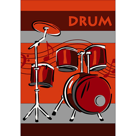 Drums Rug Red in Size 110cm x 160cm-Rugs 4 Less
