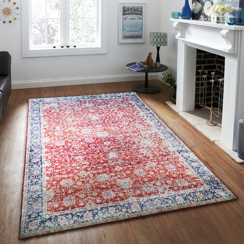 Echo 908 Red Washable Rug in Size 200cm x 290cm