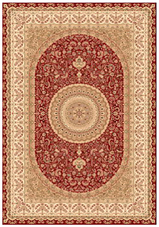 Elegance 1340 Red Small Traditional Rug in Size 120cm x 170cm-Rugs 4 Less