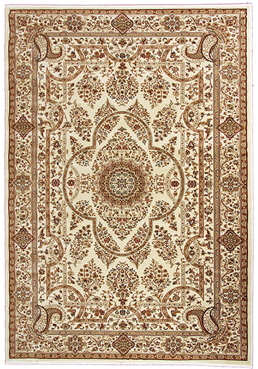 Elegance 1341 Cream Small Traditional Rug in Size 120cm x 170cm-Rugs 4 Less