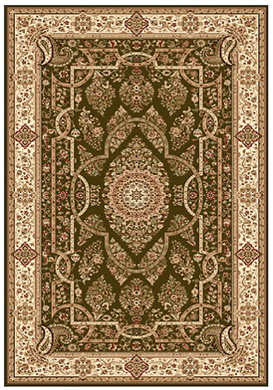 Elegance 1341 Green Large Traditional Rug in Size 200cm x 290cm-Rugs 4 Less