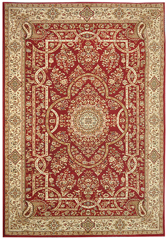 Elegance 1341 Red Large Traditional Rug in Size 200cm x 290cm-Rugs 4 Less