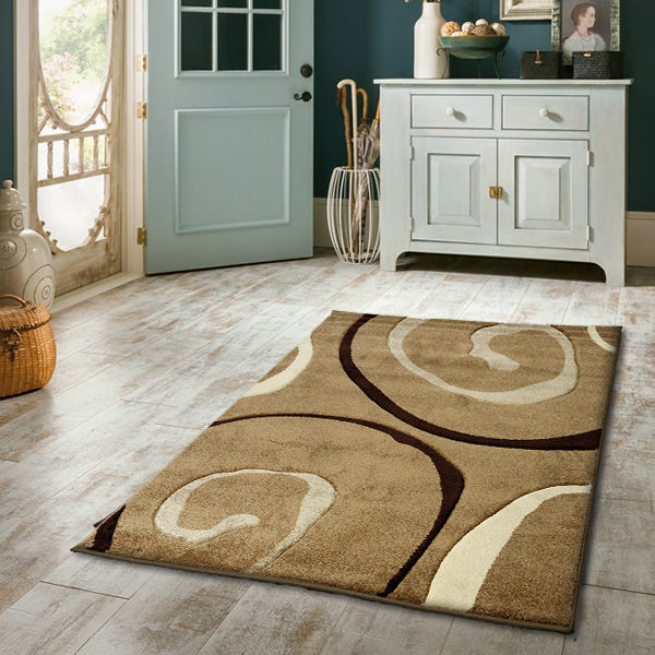 Monte-Carlo 8590A Beige Rug in Size 160cm x 230cm-Rugs 4 Less