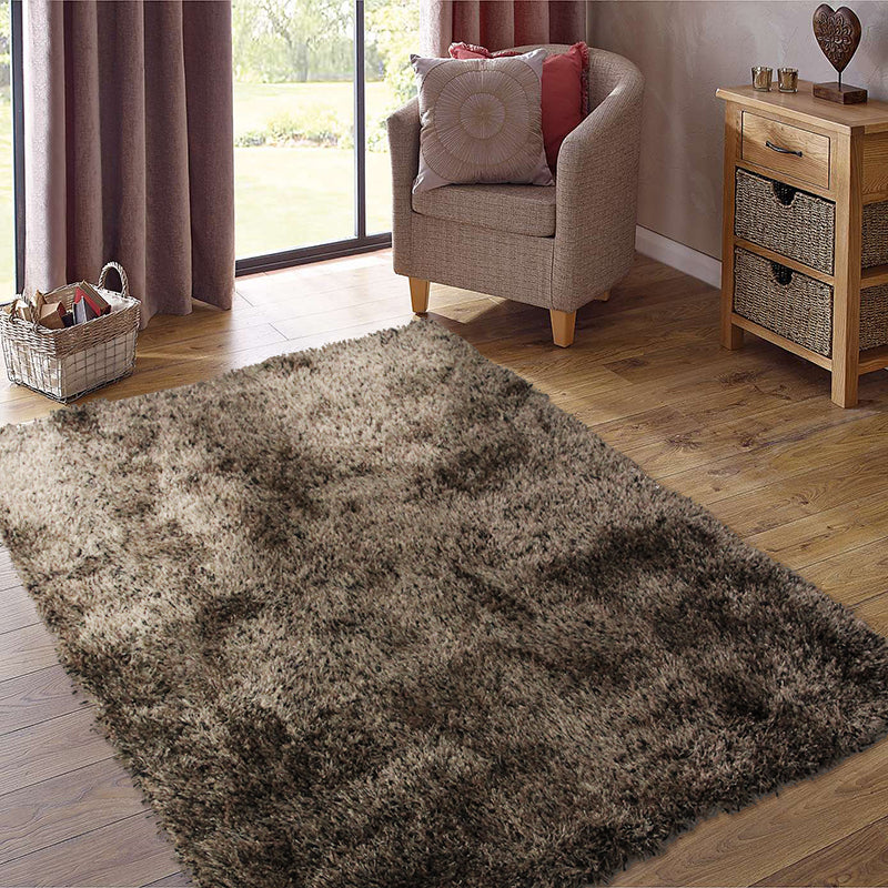 Monterey Rugs Monterey Choc-Black Large Shag Rug in Size 180cm x 270cm-Rugs 4 Less