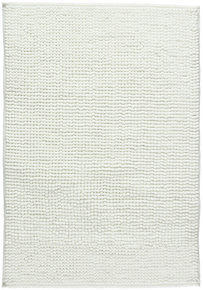 Toggle Bath Mat White in Size 50cm x 80cm-Rugs 4 Less
