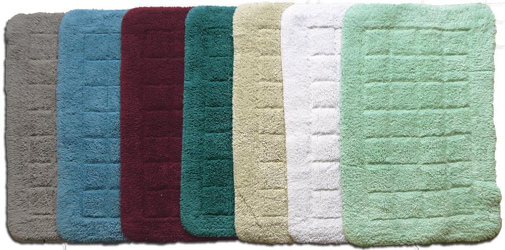 Cotton Bath Mat Red in Size 50cm x 75cm-Rugs 4 Less