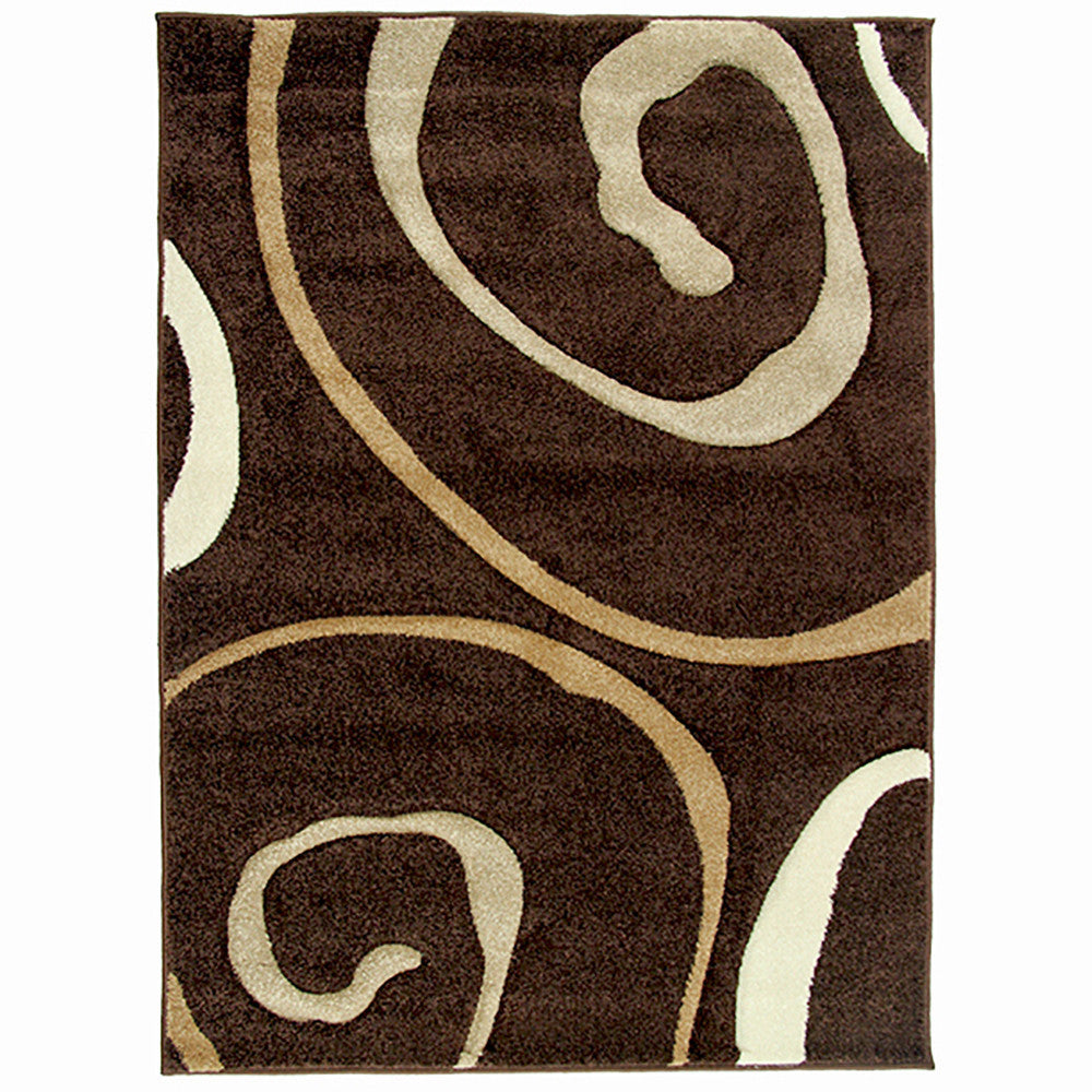 Monte-Carlo 8590A Dark Brown Small Modern Rug in Size 120cm x 160cm-Rugs 4 Less