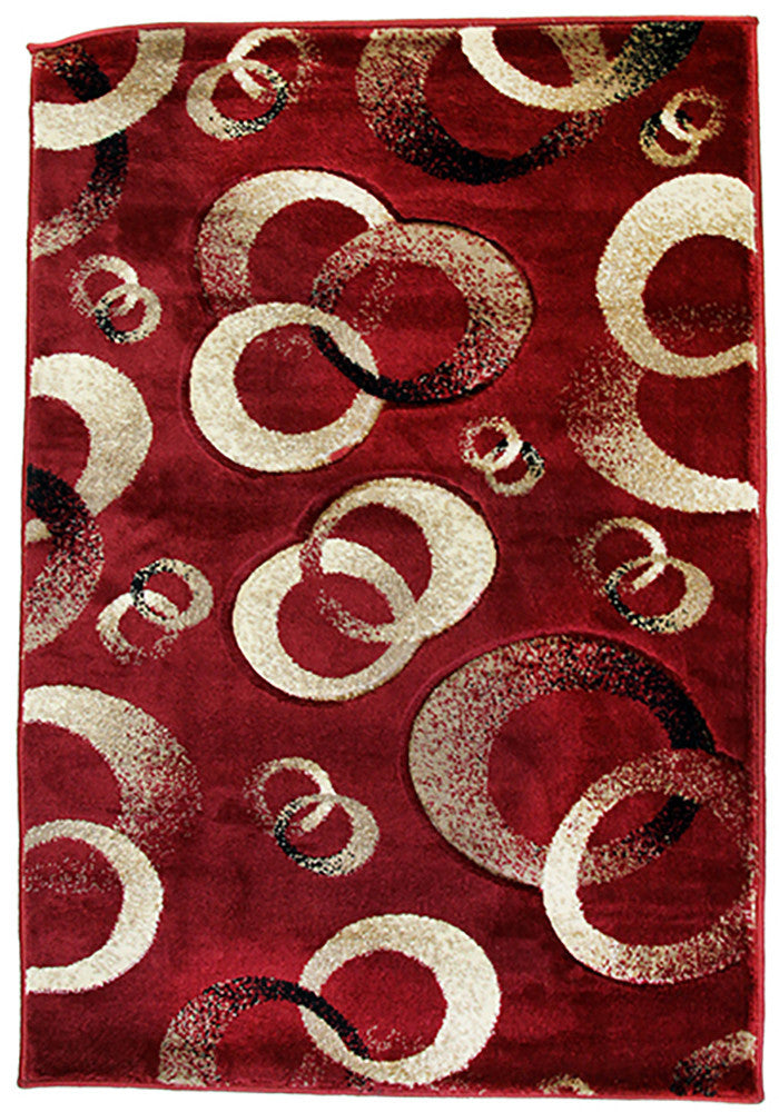 Motion 8222 Red Large Mat in Size 80cm x 130cm-Rugs 4 Less