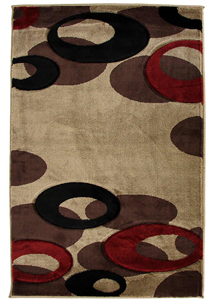 Motion 8232 Beige Large Mat in Size 80cm x 130cm-Rugs 4 Less