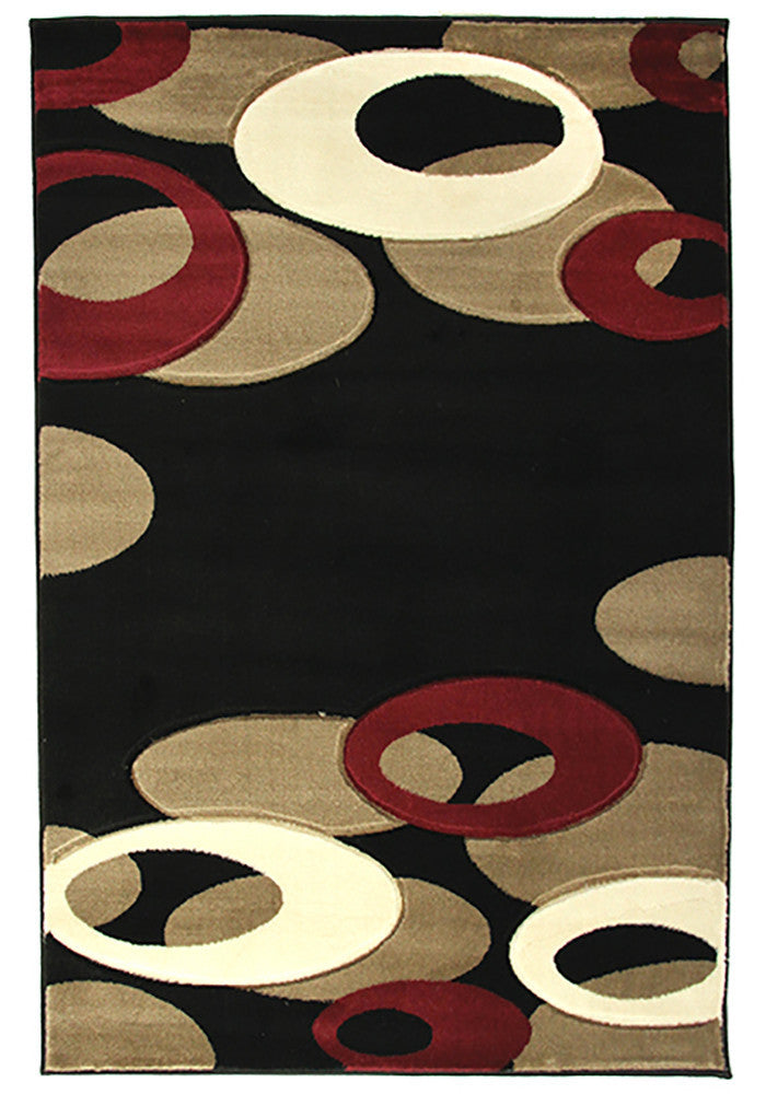Motion-Plus 8232 Black Small Modern Rug in Size 120cm x 160cm-Rugs 4 Less