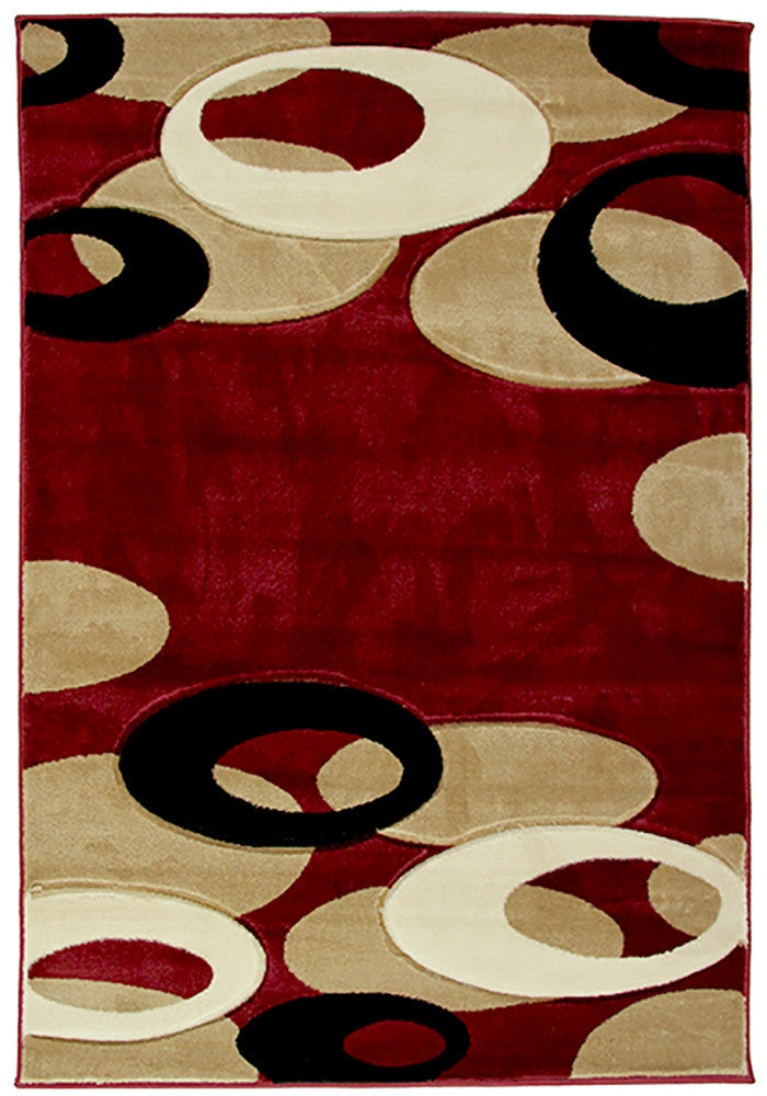 Motion-Plus 8232 Red Small Modern Rug in Size 120cm x 160cm-Rugs 4 Less